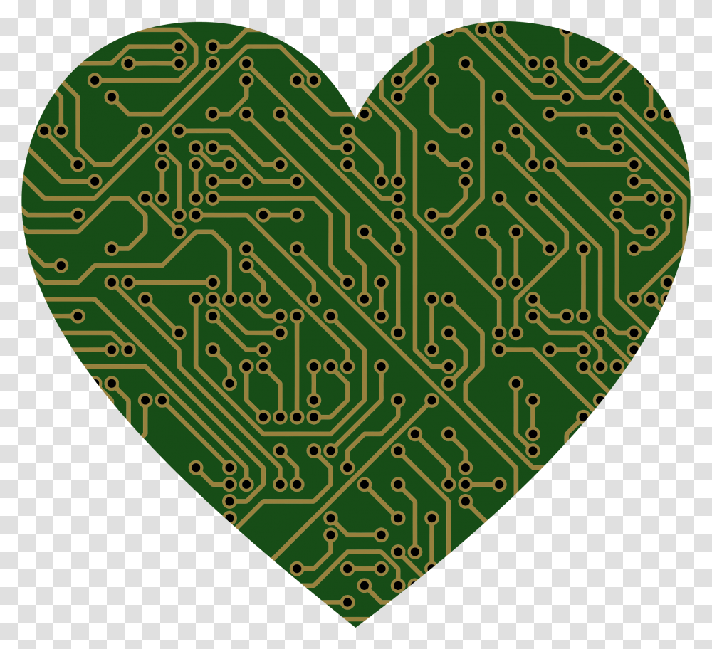 Printed Circuit Board Heart Clip Arts Pcb Heart, Rug, Leaf, Plant Transparent Png