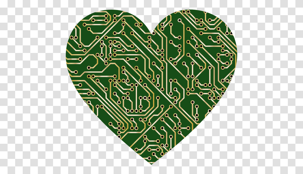 Printed Circuit Board Heart Pcb Board Background, Rug, Pattern Transparent Png