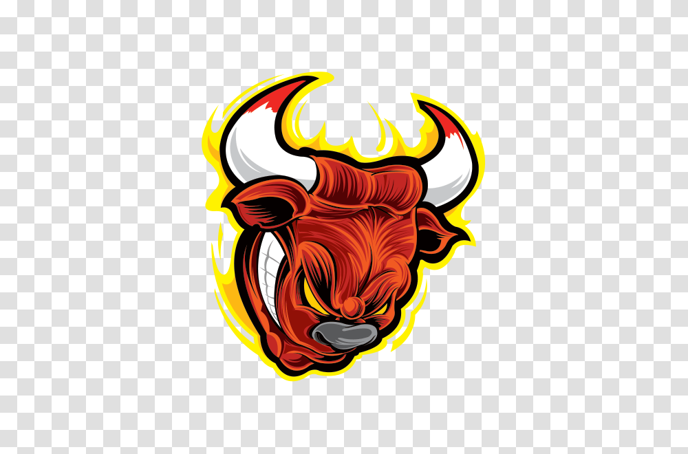 Printed Vinyl Angry Bull Head In Flames Stickers Factory, Fire, Poultry, Fowl, Bird Transparent Png