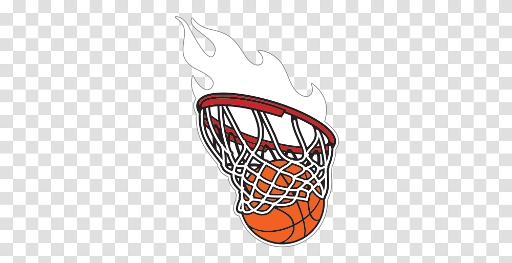 Printed Vinyl Basketball Hoop Nets Flaming Basketball Hoop Tattoo, Sport, Sports, Team Sport,  Transparent Png