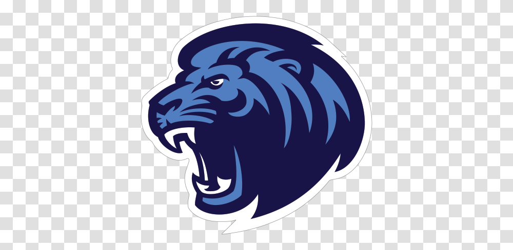 Printed Vinyl Blue Angry Free Wild Lion Head Attack Mascot Masai Lion, Animal, Lighting, Architecture, Building Transparent Png
