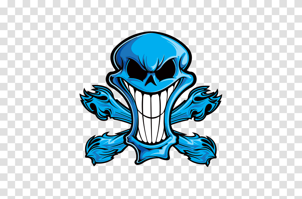 Printed Vinyl Cartoon Blue Skull Stickers Factory, Teeth, Mouth, Lip Transparent Png