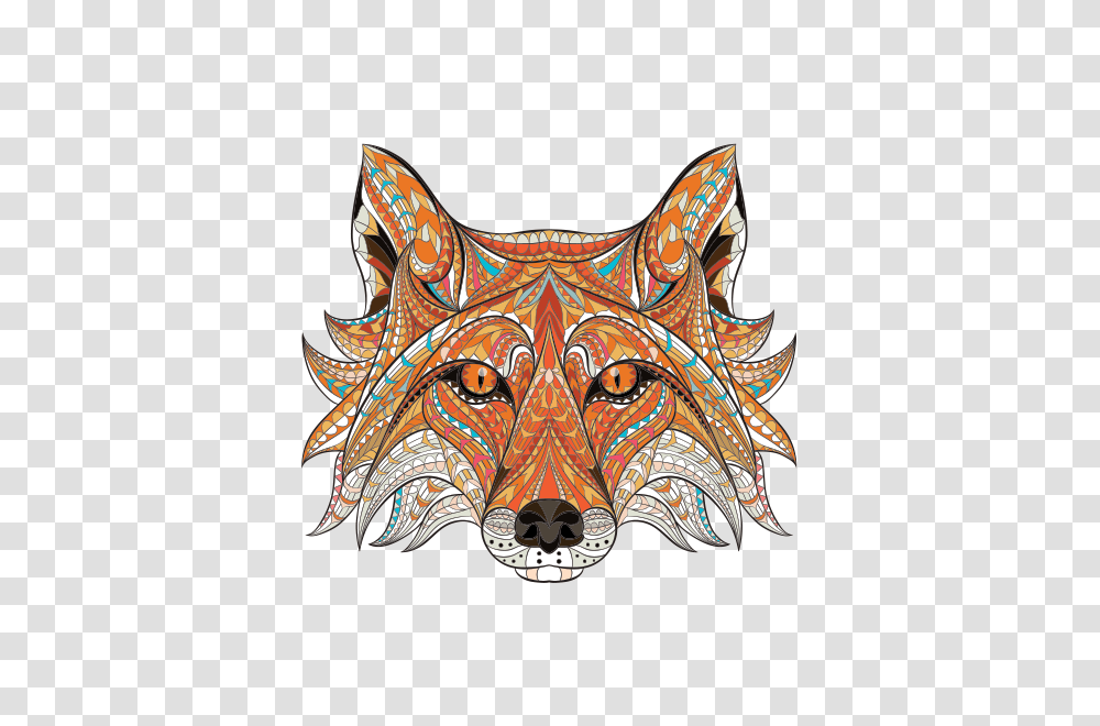 Printed Vinyl Ethnic Style Colorful Wolf Head Stickers Factory, Accessories, Accessory, Pattern, Horse Transparent Png