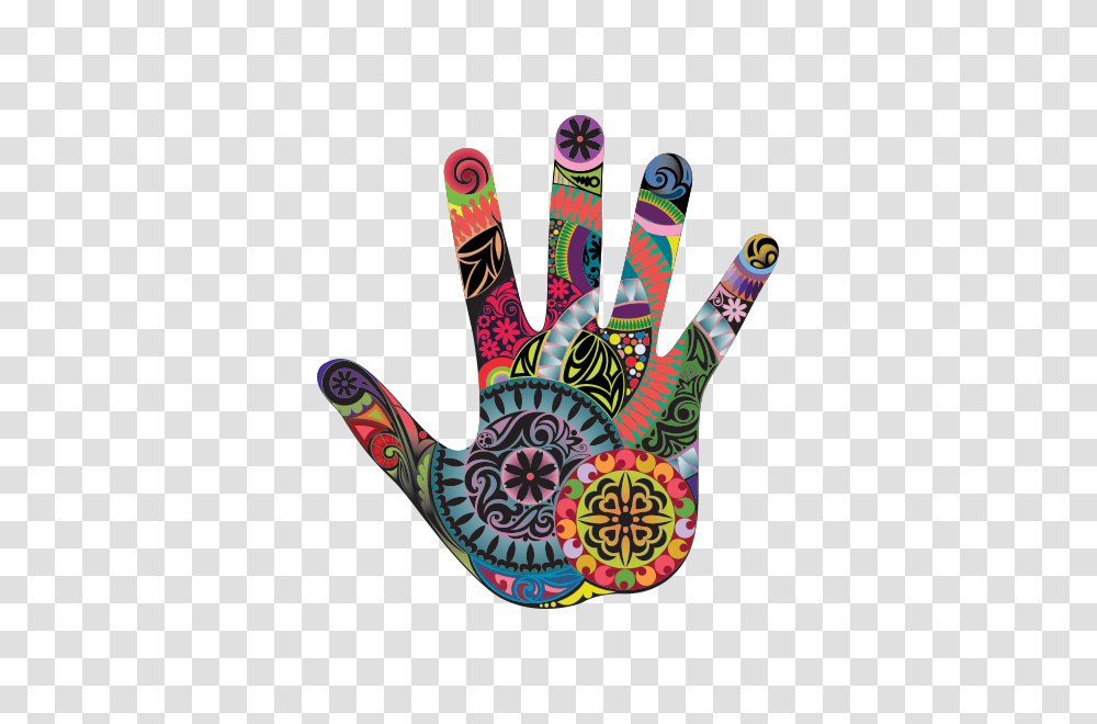 Printed Vinyl Floral Psychedelic Hand Left Stickers Factory, Doodle, Drawing, Henna Transparent Png