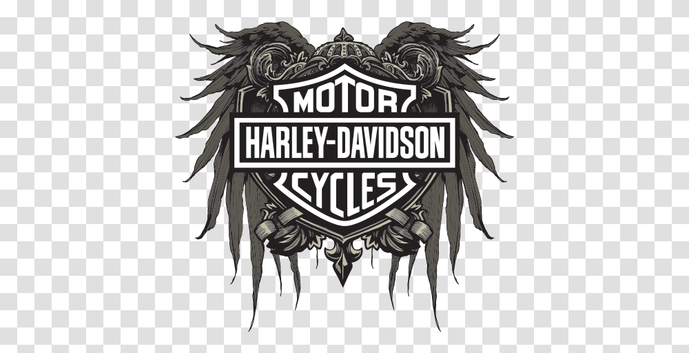 Printed Vinyl Harley Davidson Cycles Emblem Stickers Factory Harley Davidson Vinyl Sticker, Symbol, Logo, Trademark, Text Transparent Png