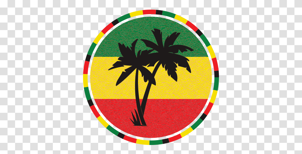 Printed Vinyl Jamaican Palm Tree Flag Stickers Factory Reggae, Plant, Symbol, Logo, Trademark Transparent Png