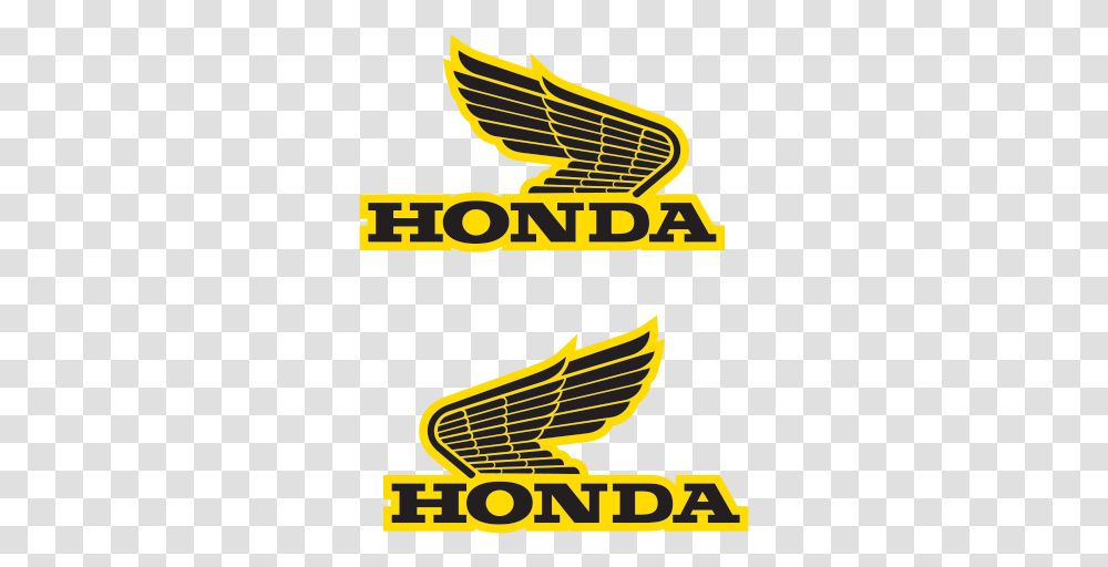 Printed Vinyl Pair Of Honda Wings Logo Logo Honda Wing Yellow, Symbol, Trademark, Emblem, Badge Transparent Png