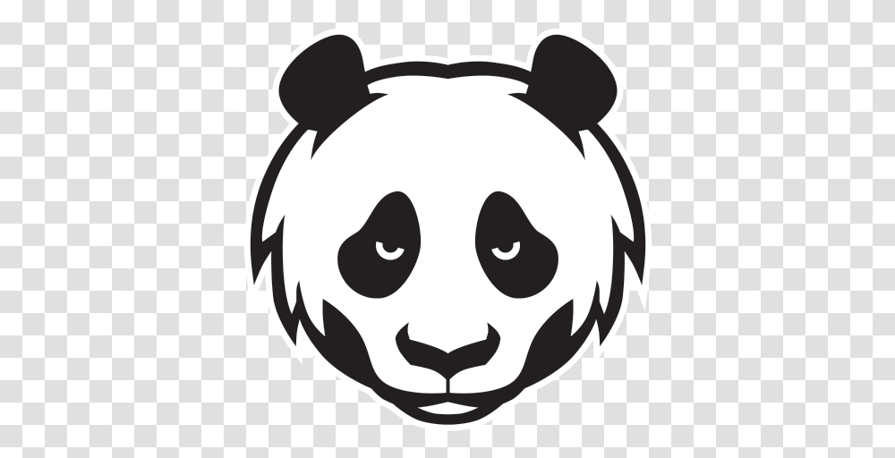 Printed Vinyl Panda Head Stickers Factory Cute Angry Panda Tattoo, Stencil, Giant Panda, Bear, Wildlife Transparent Png