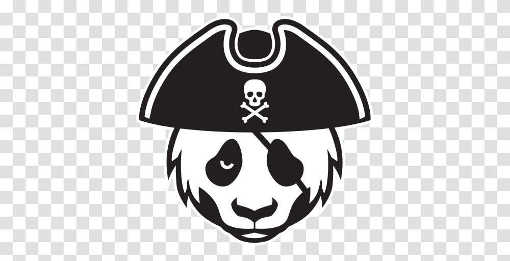 Printed Vinyl Pirate Panda Head Cute Angry Panda Tattoo, Stencil Transparent Png
