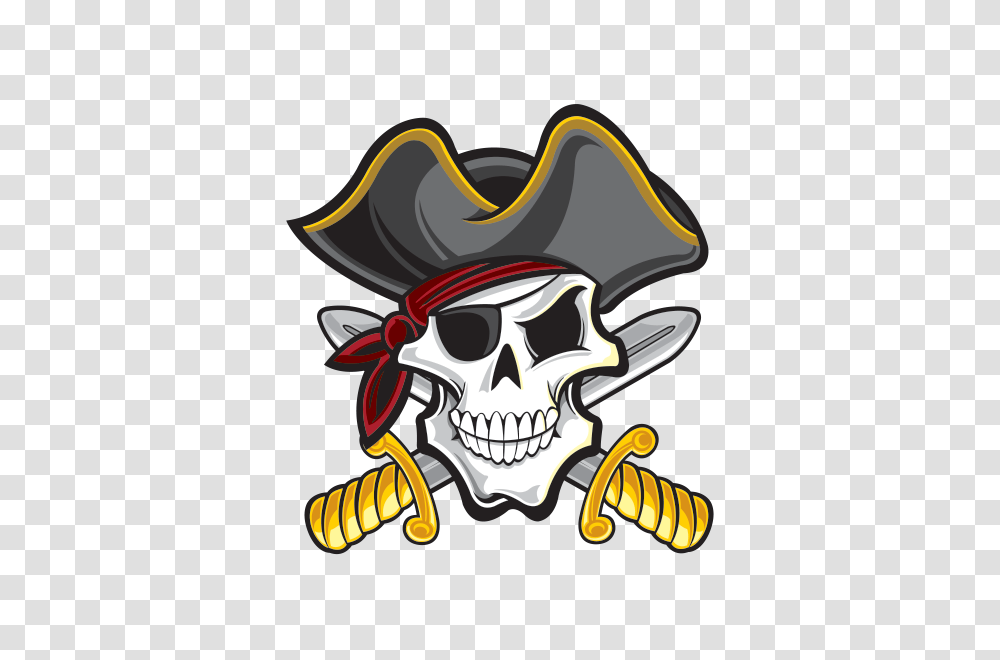 Printed Vinyl Pirate Skull Cross Sword Stickers Factory Transparent Png