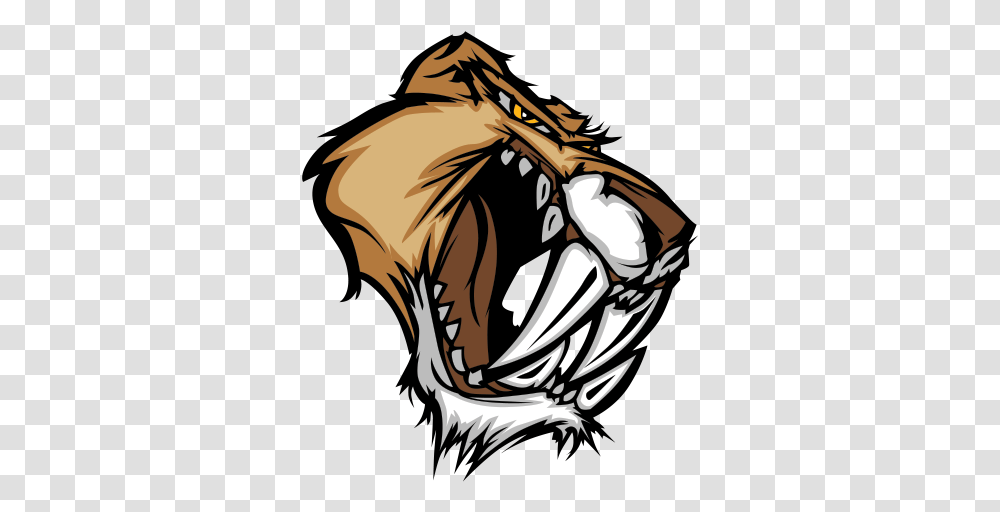 Printed Vinyl Saber Tooth Tiger Panther Head With Sharp Teeth, Helmet, Clothing, Apparel, Hand Transparent Png