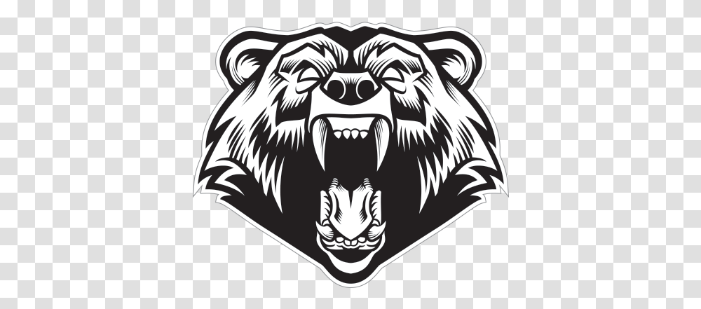 Printed Vinyl Wild Bear Head Angry Grizzly Bear Mascot, Stencil, Symbol, Zebra, Wildlife Transparent Png