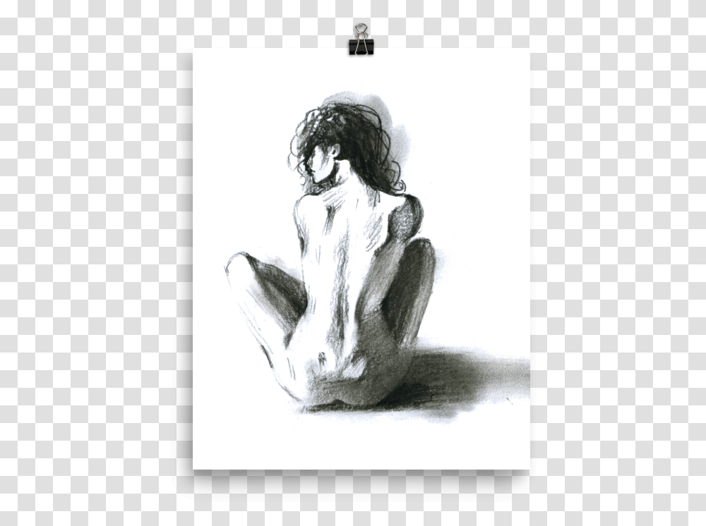 Printed Watercolor Hot Girl Poster Of A Sexy Naked, Person, Human, Drawing Transparent Png