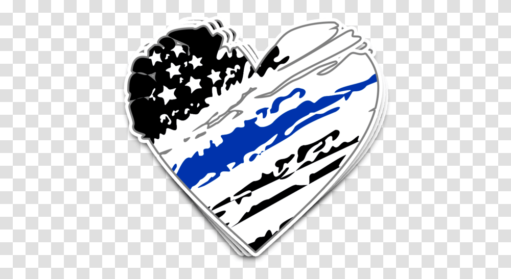 Printedkicks Thin Blue Line Grunge Heart Decal Emblem, Label, Soil Transparent Png