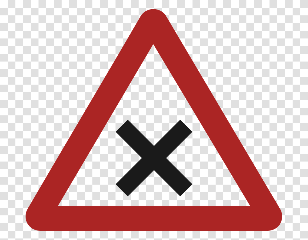 Priority To The Right Road Sign, Triangle Transparent Png
