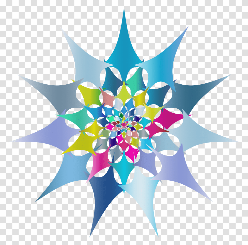Prismatic Abstract Flower Line Art Icons, Ornament, Pattern, Fractal Transparent Png