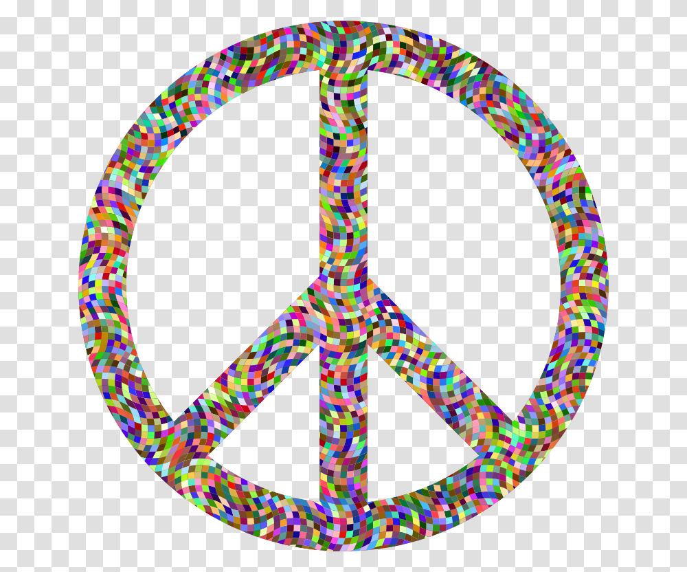 Prismatic Confetti Peace Sign Peace Sign, Pattern, Ornament, Hoop, Knot Transparent Png