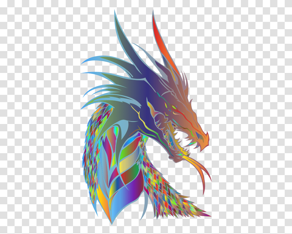 Prismatic Dragon Head Dragon Head, Bird, Animal, Pattern Transparent Png