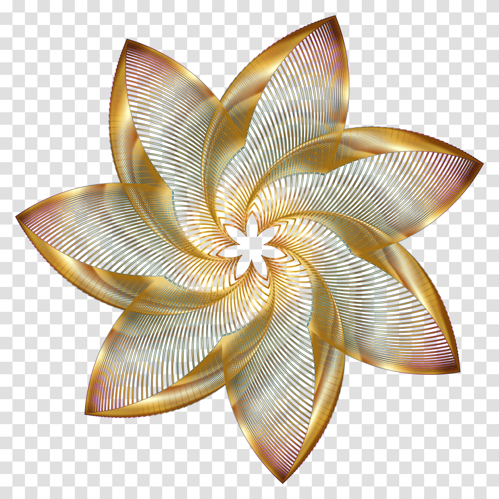 Prismatic Flower Line Art 2 No Background Clip Arts Gold Flower Line, Ornament, Pattern, Fractal, Lamp Transparent Png