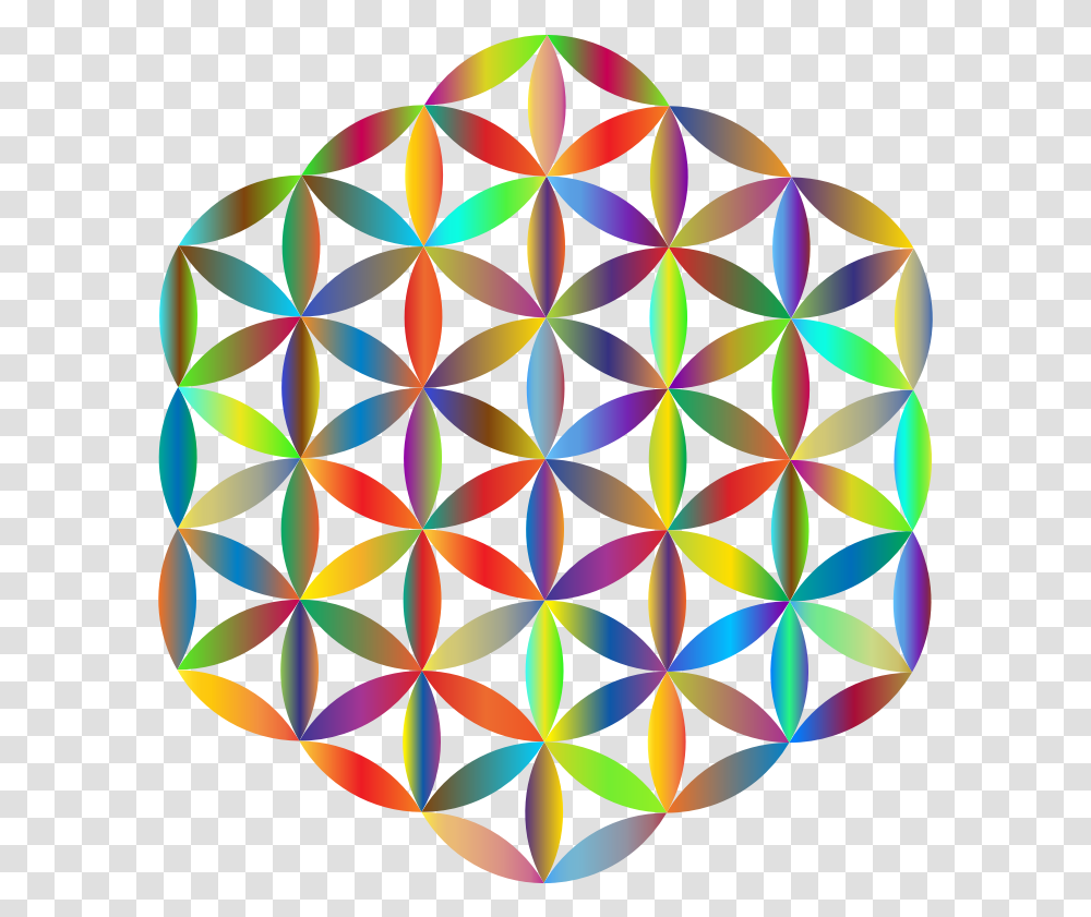 Prismatic Flower Of Life Flower Of Life Vector Art, Pattern, Ornament, Fractal, Rug Transparent Png