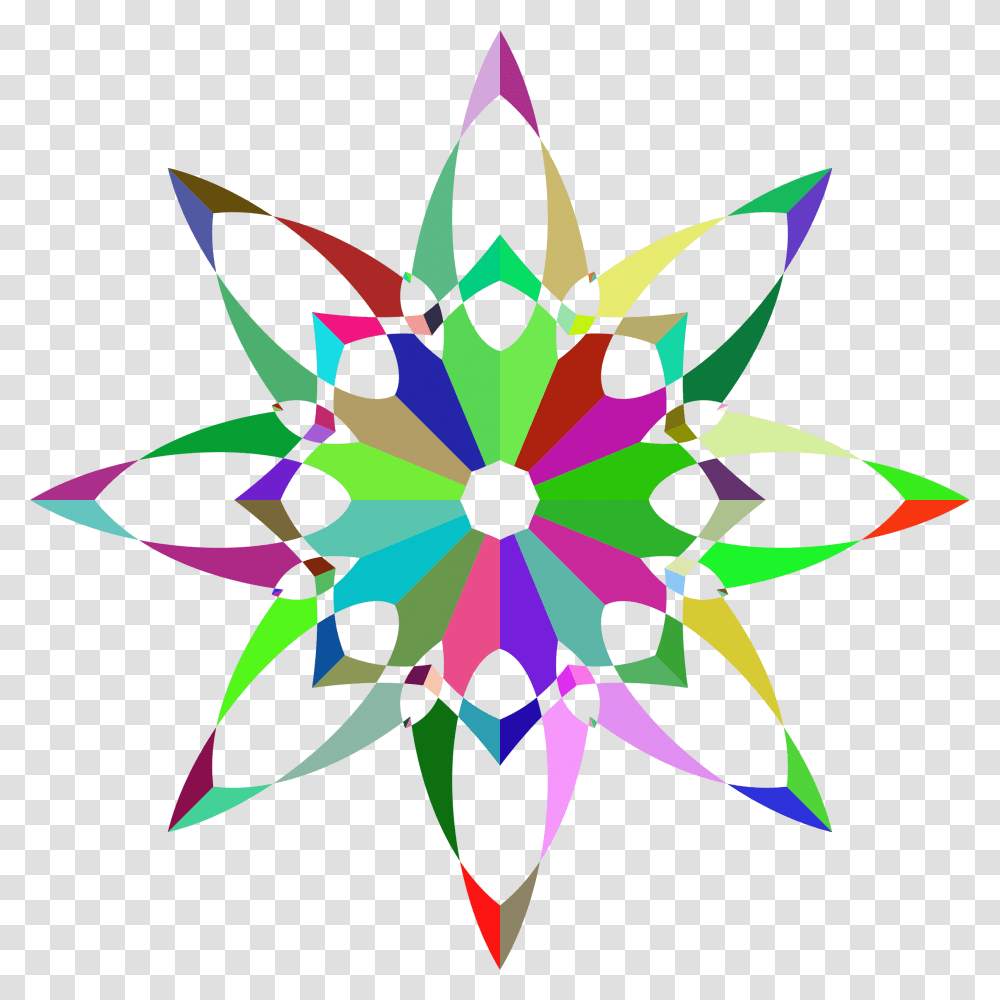 Prismatic Flower Silhouette Vector File Image Free Clip Art, Star Symbol, Pattern, Ornament Transparent Png