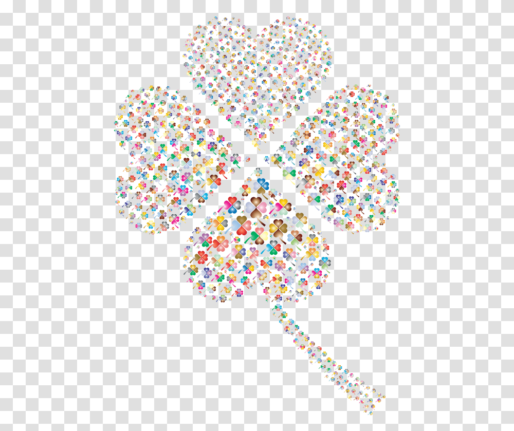 Prismatic Four Leaf Clover Fractal 2 No Background Openclipart Saint Day, Pattern, Graphics, Stained Glass, Light Transparent Png