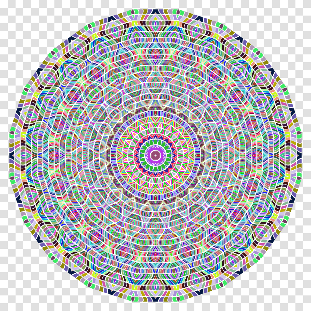 Prismatic Glorious Mandala No Background Clip Arts Circle, Ornament, Pattern, Fractal, Rug Transparent Png