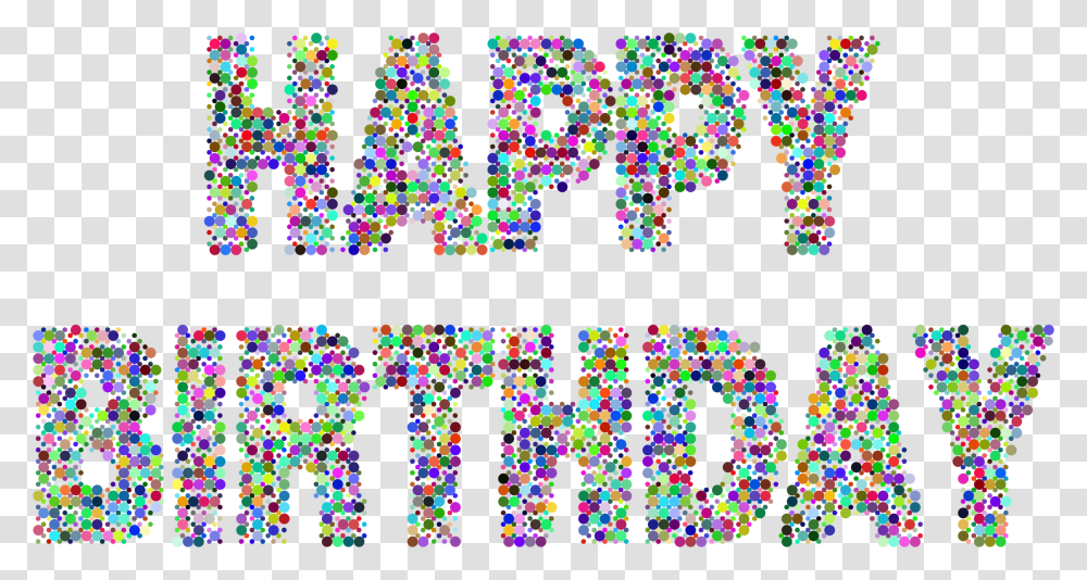 Prismatic Happy Birthday Circles Clip Arts Birthday Celebration Free Happy Birthday Clip Art, Pac Man, Rug, Light Transparent Png