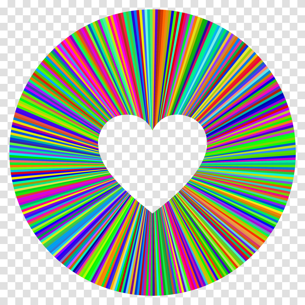 Prismatic Heart Halo By Gdj Peace And Love Colorful Cross Clipart Free, Balloon, Light, Pattern, Purple Transparent Png