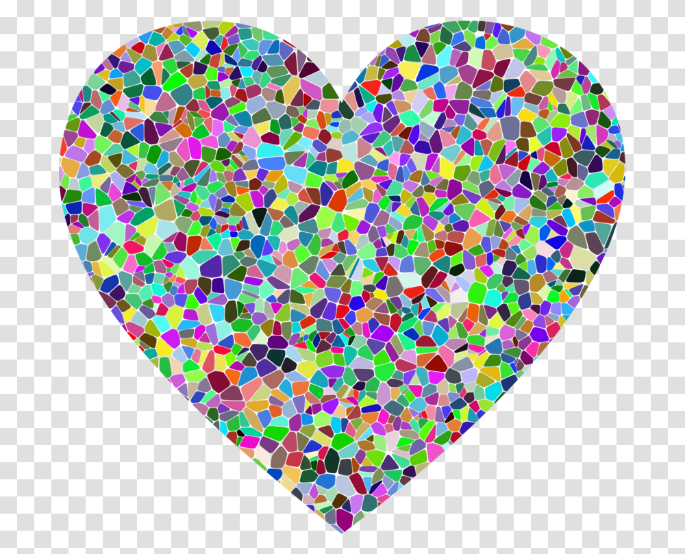 Prismatic Heart Triangular Mosaic Crystal Like Heart, Rug, Light, Graphics, Glitter Transparent Png