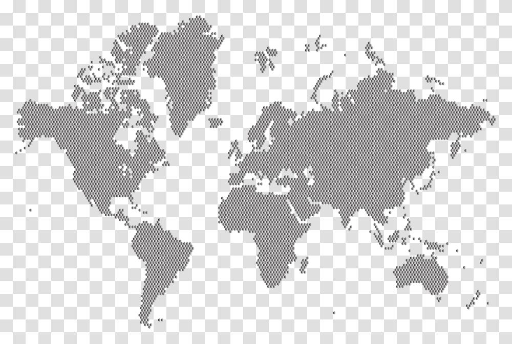 Prismatic Hexagonal World Map 6 No Background Clip World Map Grayscale Background, Diagram, Atlas, Plot, Person Transparent Png