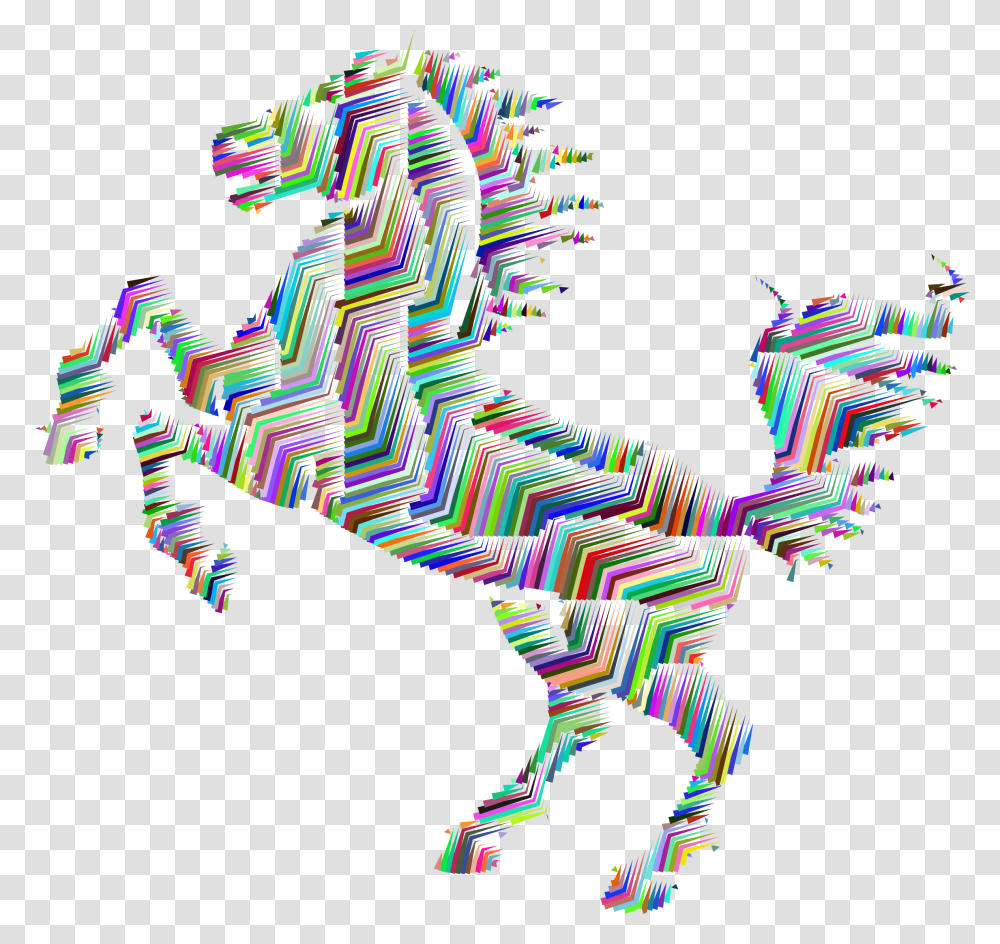 Prismatic Horse Silhouette Abstract Line Art Clip Arts Abstract Art Design For Horse, Dragon, Paper, Modern Art Transparent Png