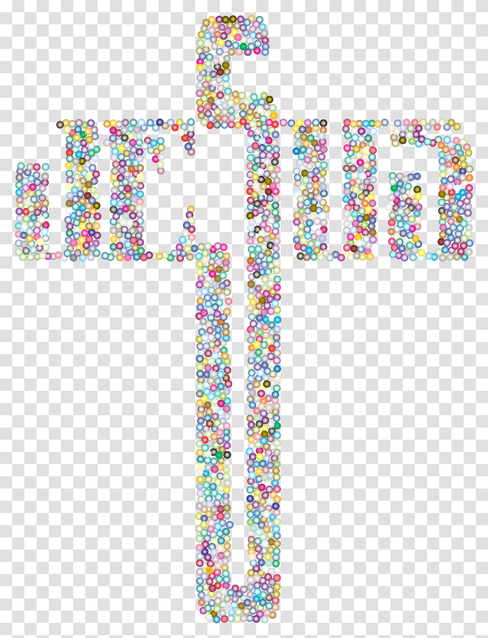 Prismatic Jesus Cross Typography Dots No Background Cross Christian Cross Background, Pac Man Transparent Png
