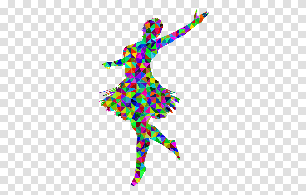 Prismatic Low Poly Ballerina Figure Silhouette Dancing, Paper, Person Transparent Png
