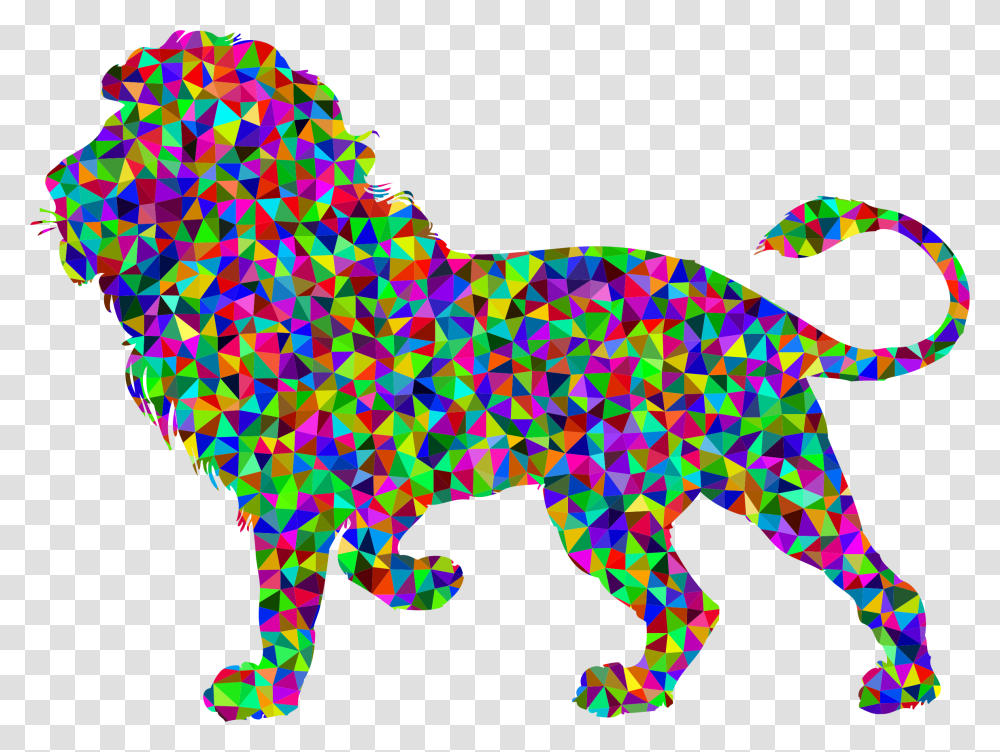 Prismatic Low Poly Lion Icons, Pattern, Animal Transparent Png