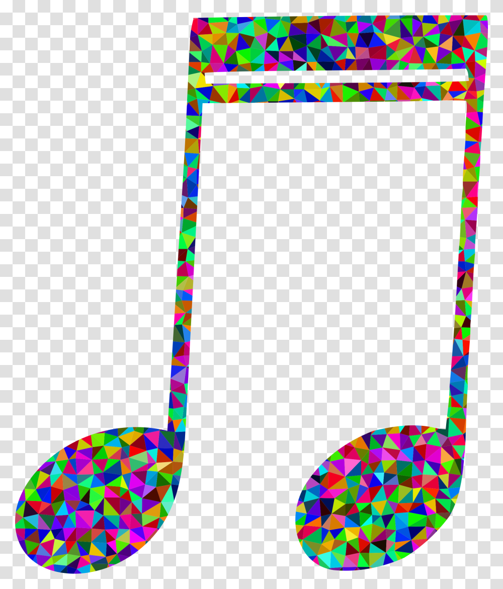 Prismatic Low Poly Musical Note Clip Arts Rainbow Music Notes Clipart, Rug Transparent Png