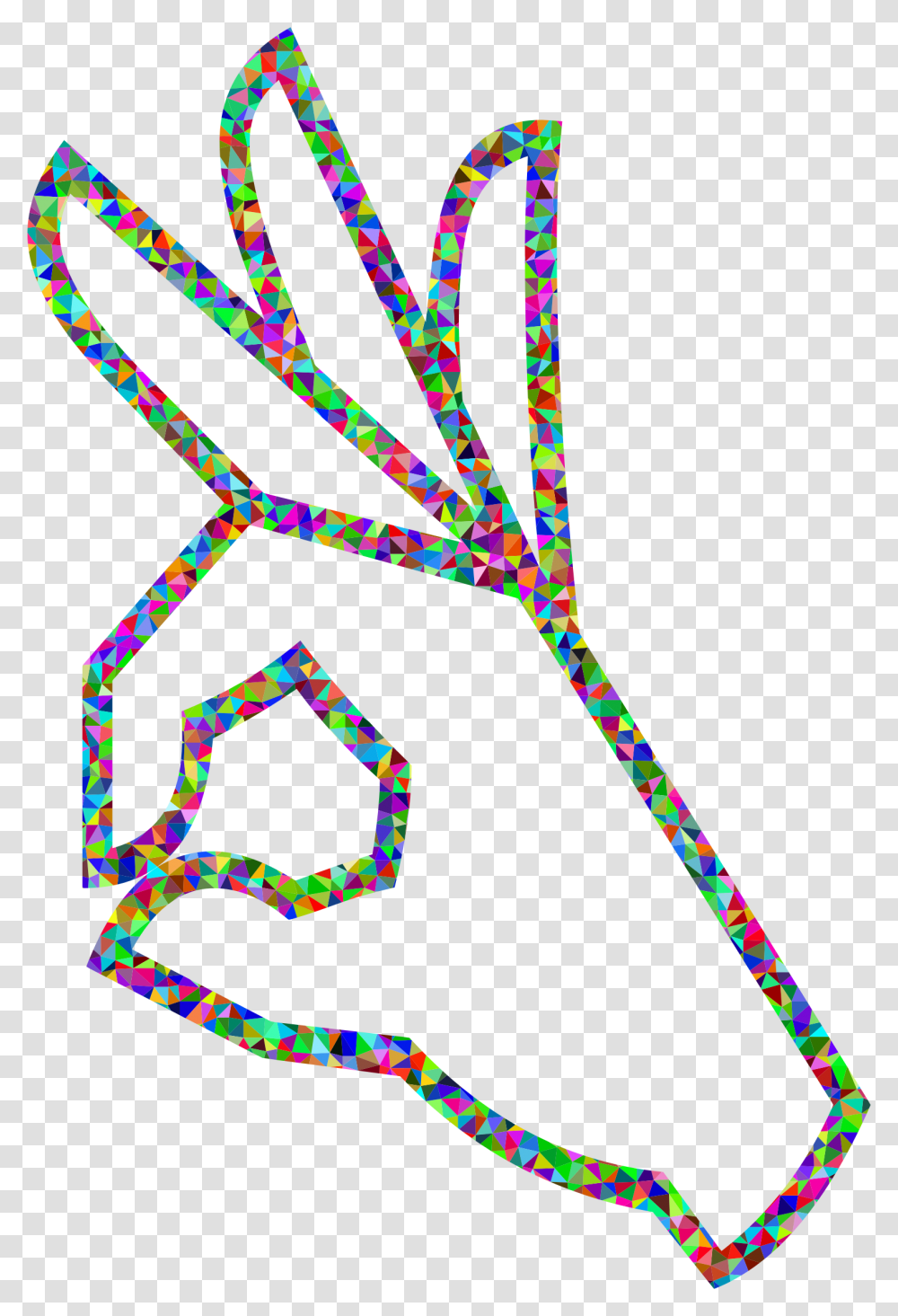 Prismatic Low Poly Ok Perfect Hand Sign Emoji Icons, Cane, Stick Transparent Png