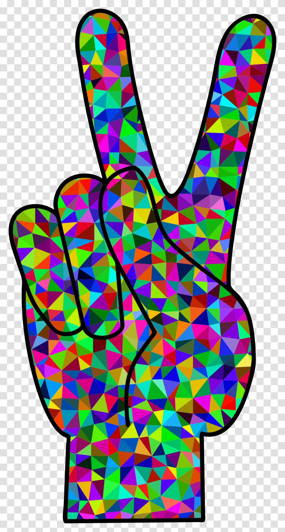 Prismatic Low Poly Peace Clip Arts Peace Sign Hand Colourful, Apparel, Footwear, Flip-Flop Transparent Png