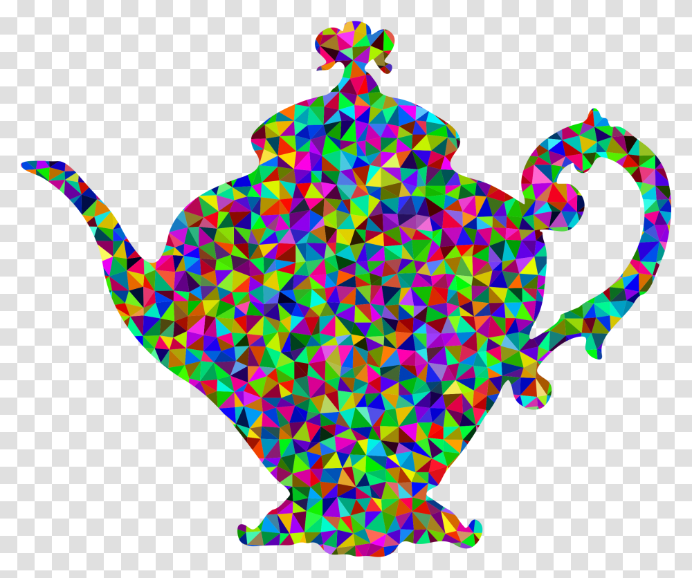 Prismatic Low Poly Vintage Teapot Clip Arts Colourful Brain With Background, Light, Neon, Metropolis Transparent Png