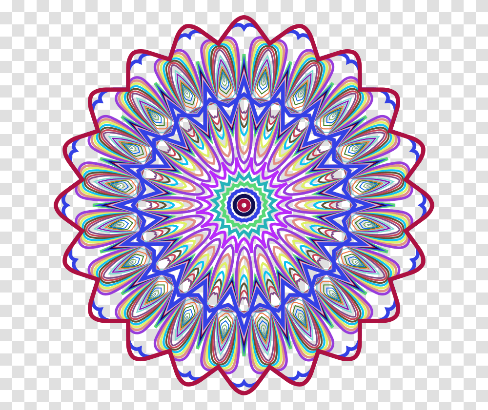 Prismatic Mandala Line Art Design Line Art, Pattern, Ornament, Fractal Transparent Png