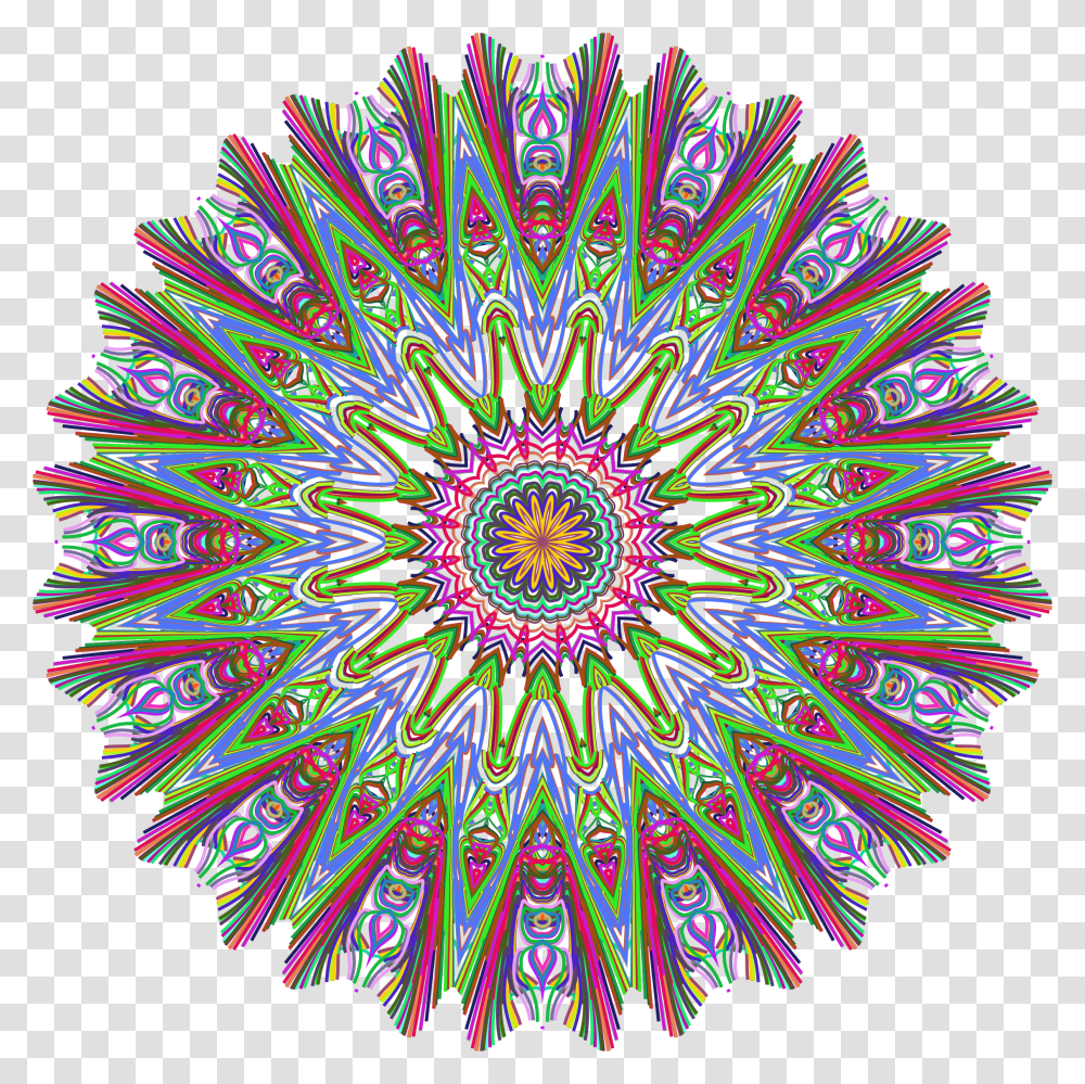 Prismatic Mandala Line Art No Background Icons Transparent Png
