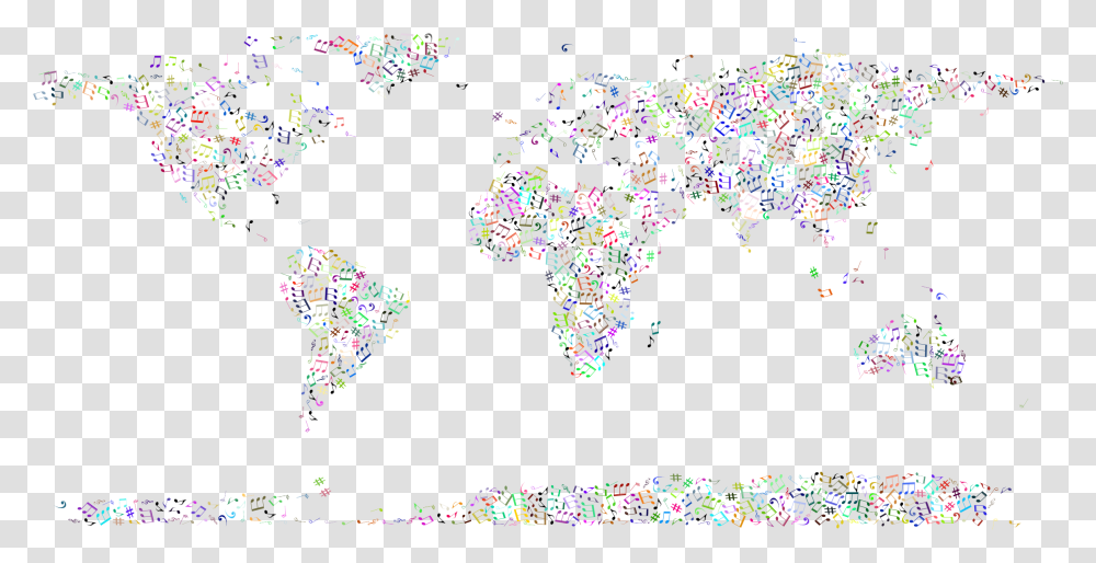 Prismatic Musical World Map No Background Clip Arts Visual Arts, Confetti, Paper, Lighting Transparent Png