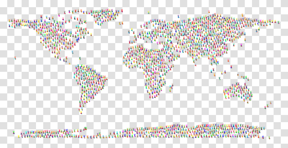 Prismatic Peace Sign Silhouette Smoothed World Map Islamic Banking In The World, Pac Man, Pattern Transparent Png