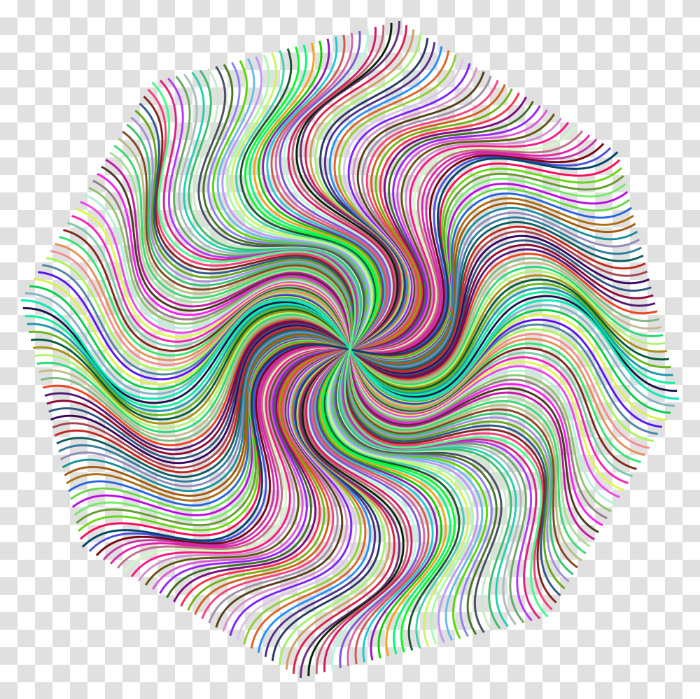 Prismatic Pinwheel Line Art Vector Clipart Image, Rug, Spiral, Pattern Transparent Png