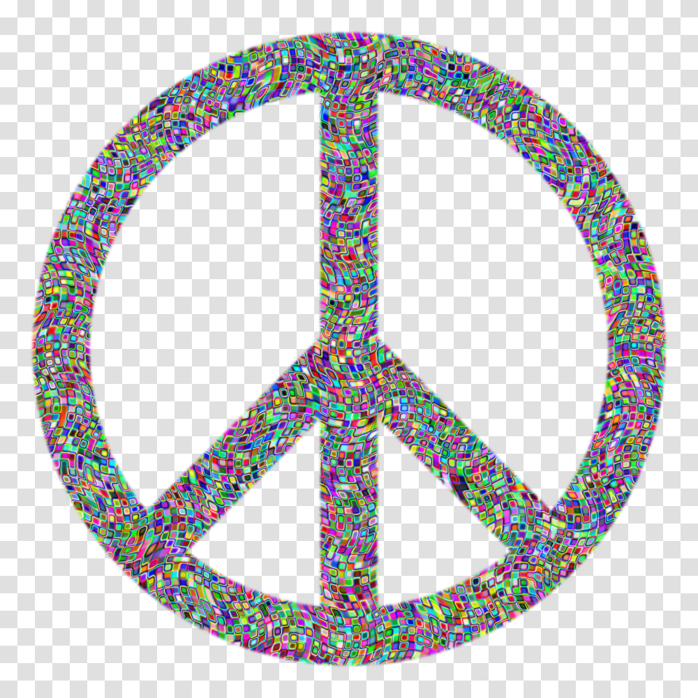 Prismatic Psychedelic Confetti Peace Sign Icons, Ornament, Pattern, Rug Transparent Png