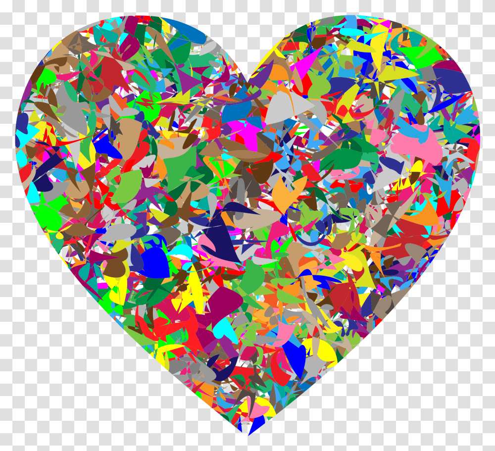 Prismatic Rainbow Heart Colorful Heart Wall Sticker, Rug, Graphics, Paper, Confetti Transparent Png