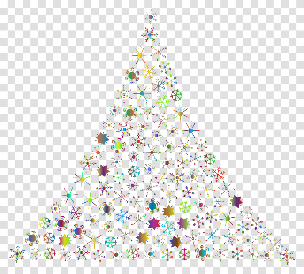 Prismatic Snowflake Christmas Tree 2 No Background Abstract Christmas Tree Vector, Plant, Ornament, Lighting, Star Symbol Transparent Png
