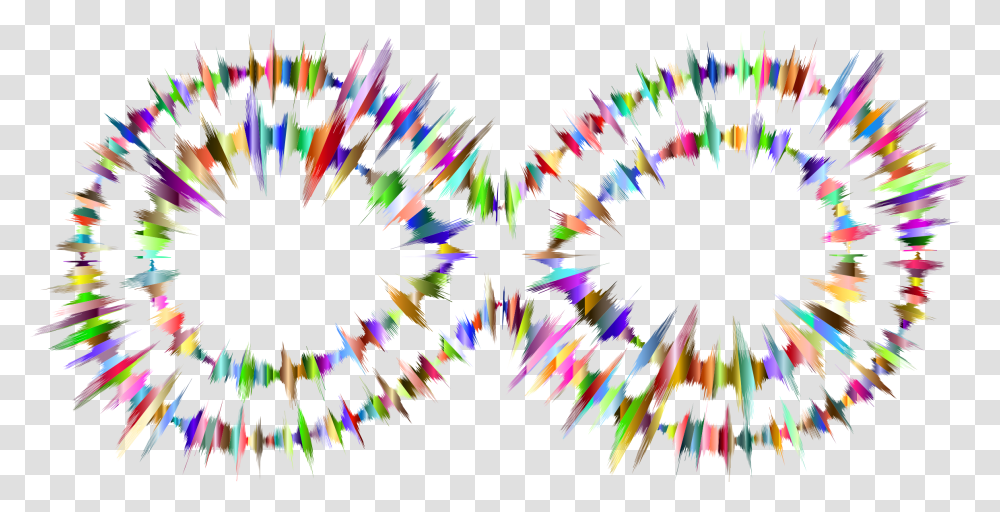 Prismatic Sound Wave Infinity Symbol Vector Clipart Image, Pattern, Ornament, Purple, Fractal Transparent Png