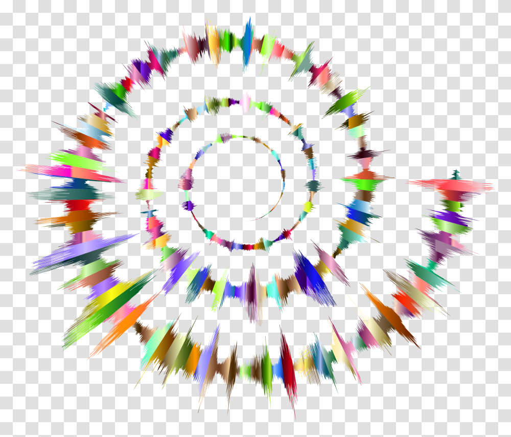 Prismatic Sound Waves In A Spiral Vector Clipart Image Sound Wave Circle, Ornament, Pattern, Fractal, Chandelier Transparent Png