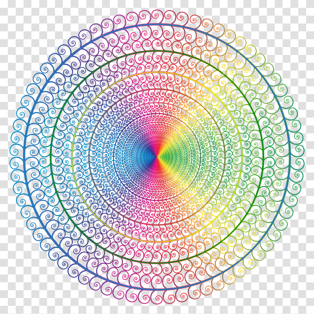 Prismatic Spiral Tree Circle 3 No Background Clip Arts Background Icon Circle, Ornament, Pattern, Fractal, Tapestry Transparent Png